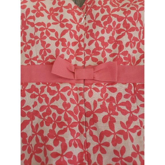 J.Crew Linen/Cotton Blend with Pink Casual Dress Size 6 with Bow - Picture 4 of 9